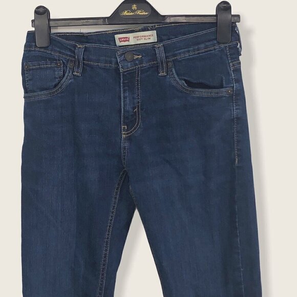 Levis 511 Slim Jeans Girls Size 16R Dark Blue Wash High Rise W28 L28 - Picture 2 of 9